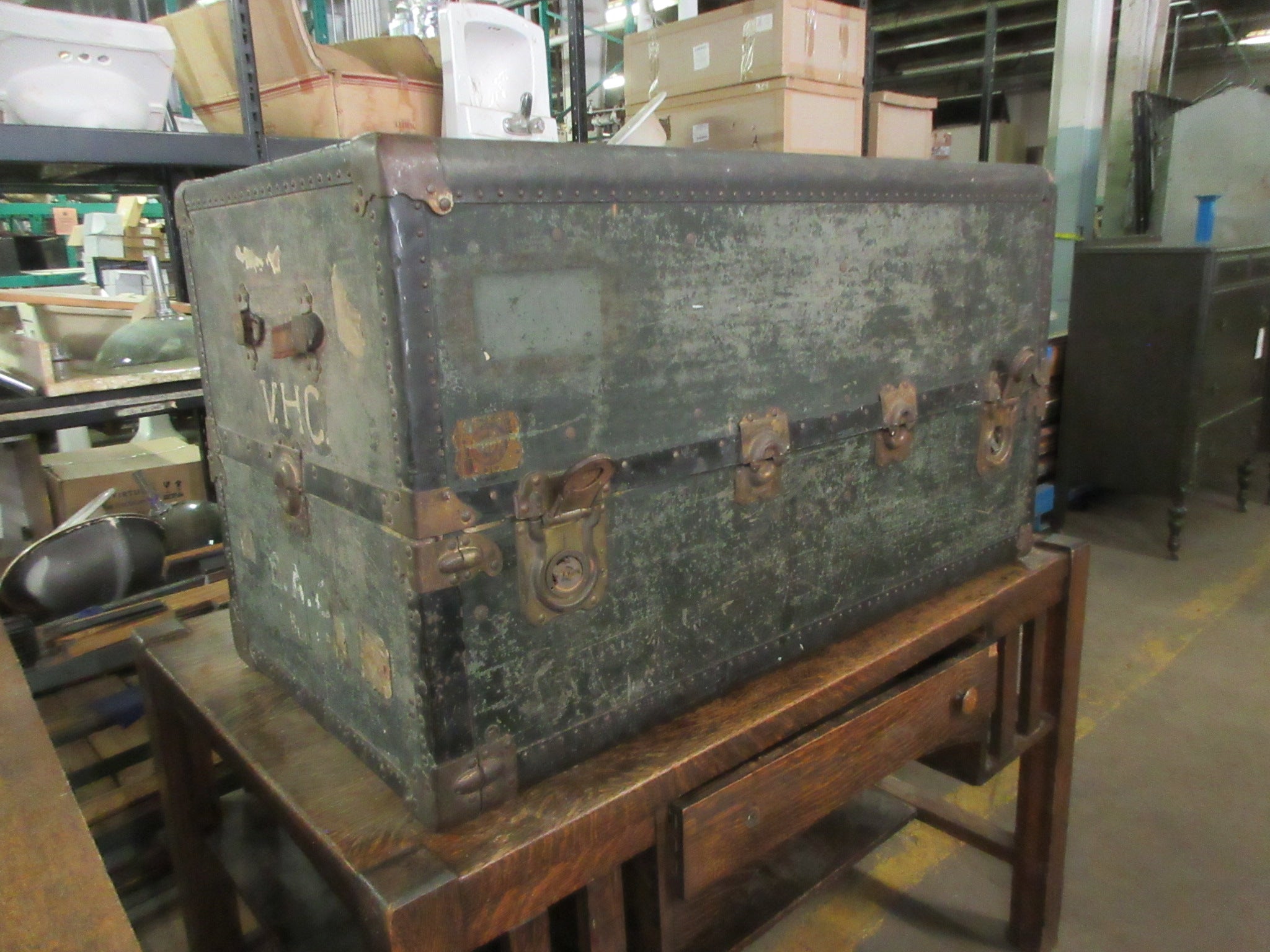 Vintage Wardrobe Steamer Travel Trunk -"Rite Hite"