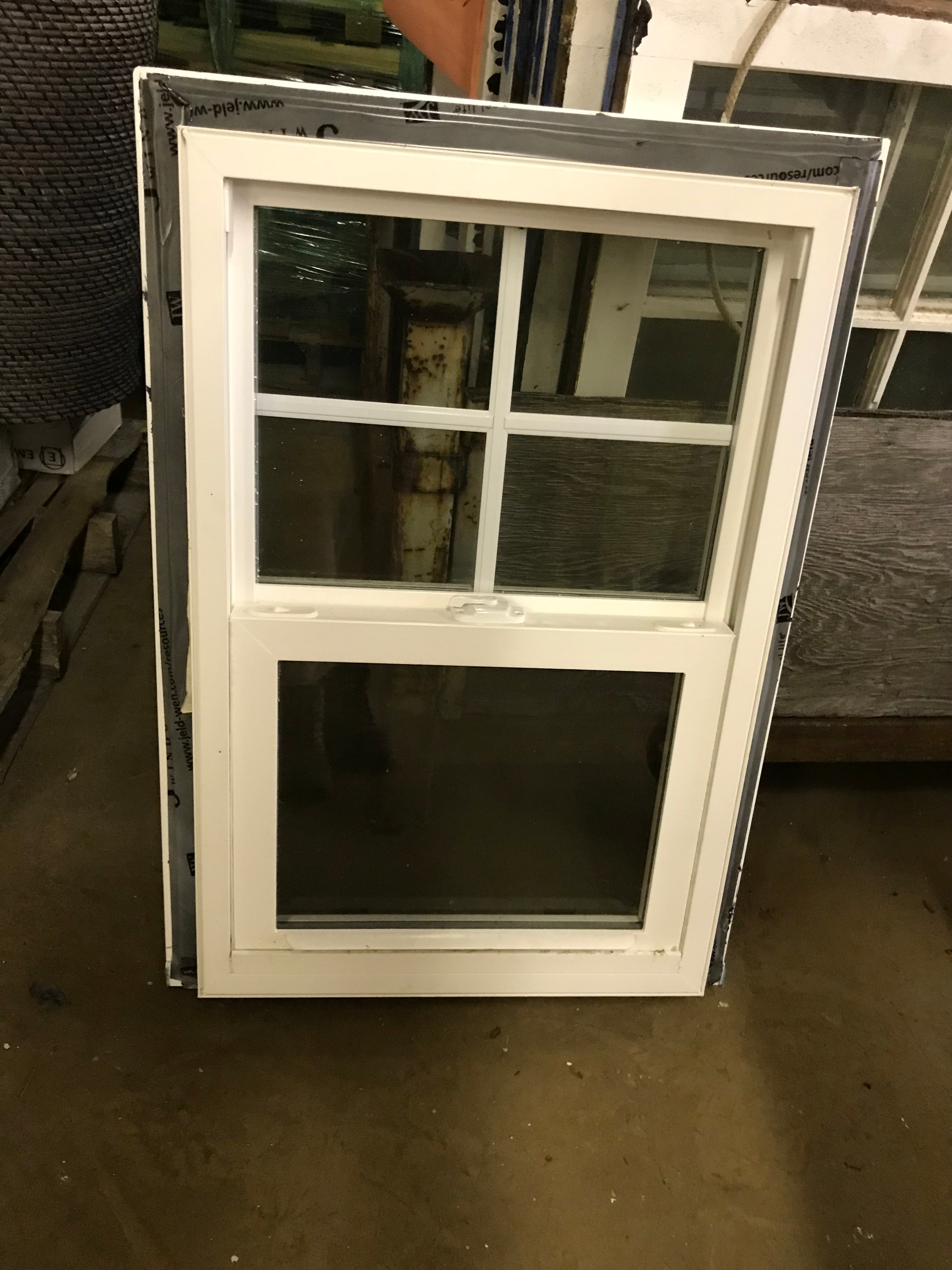 Vinyl replacement window retro fit. 22” w x 32 1/2” x 3 3/4”