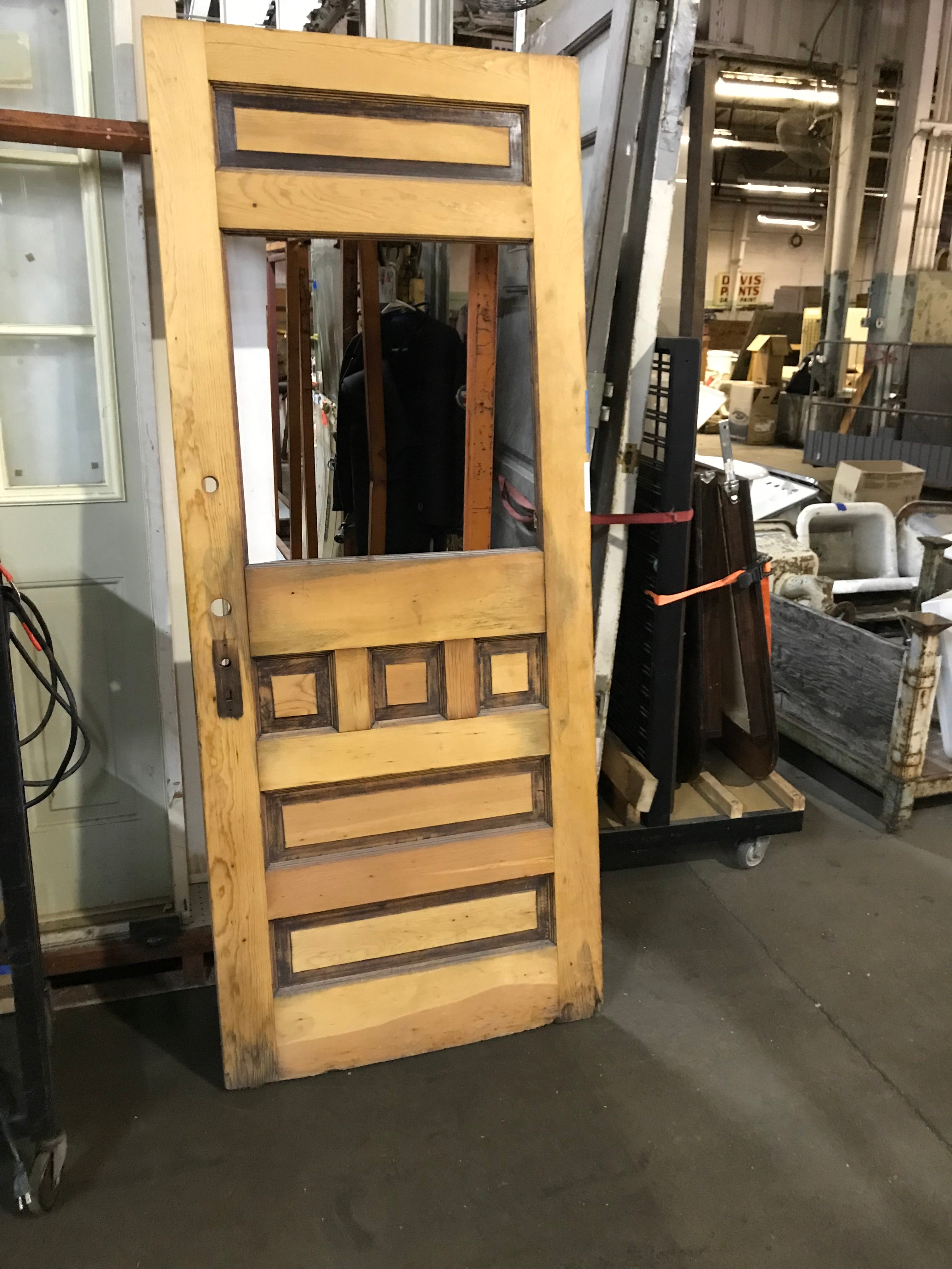 Wood Door Half Glass Opening - Craftsman Style