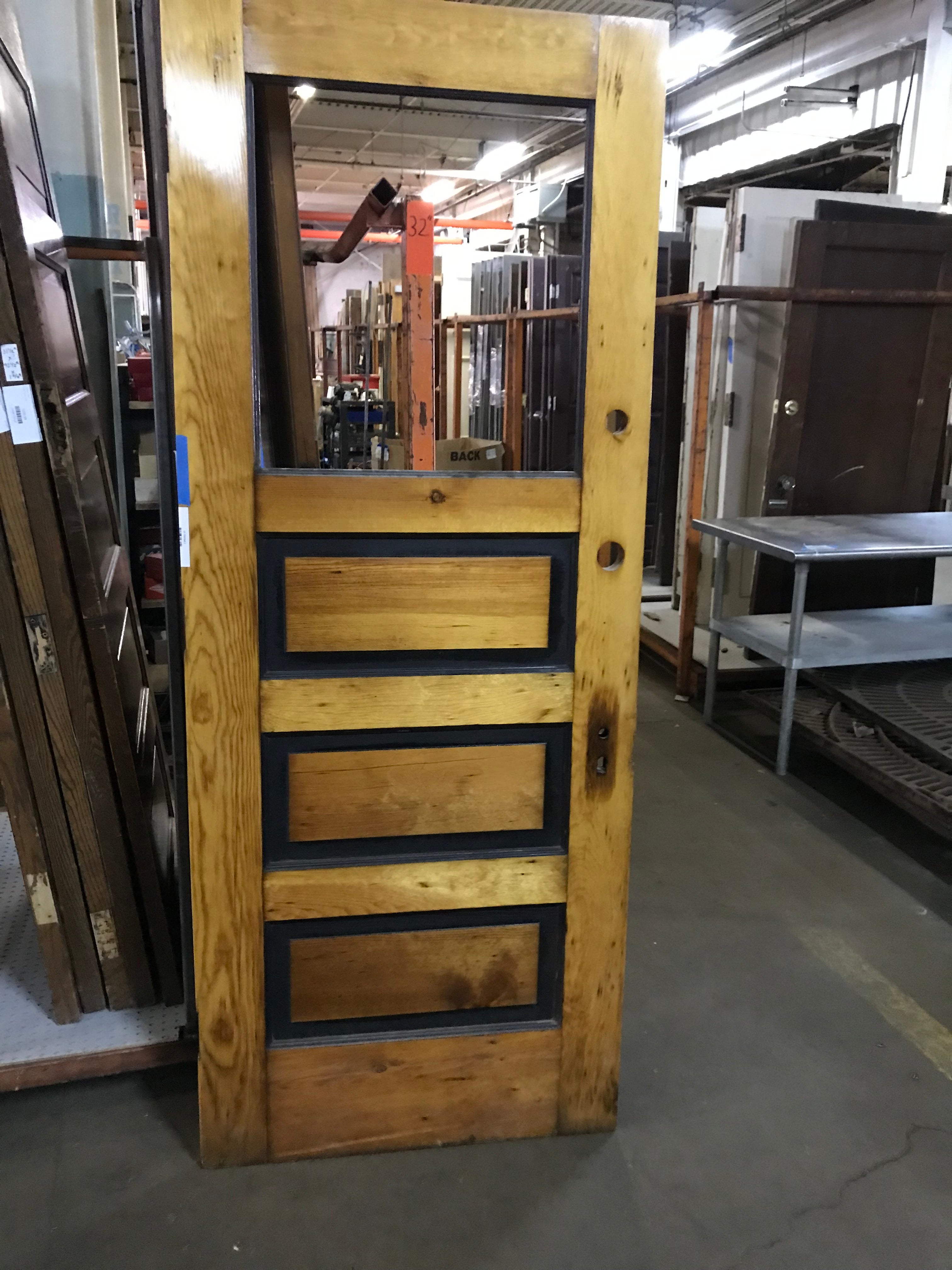 Wood Door 3 Panel with Opening for Glass