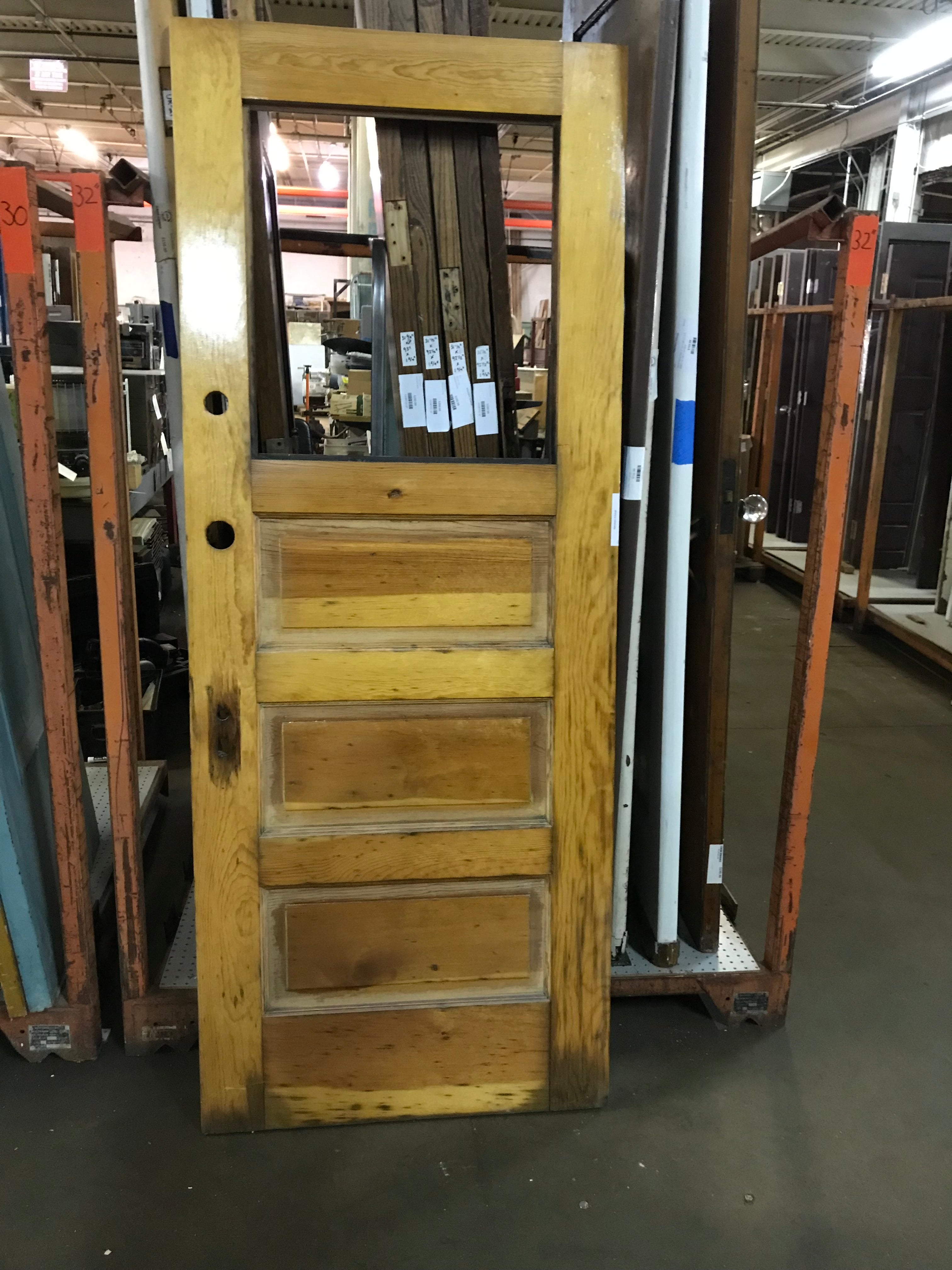 Wood Door 3 Panel with Opening for Glass