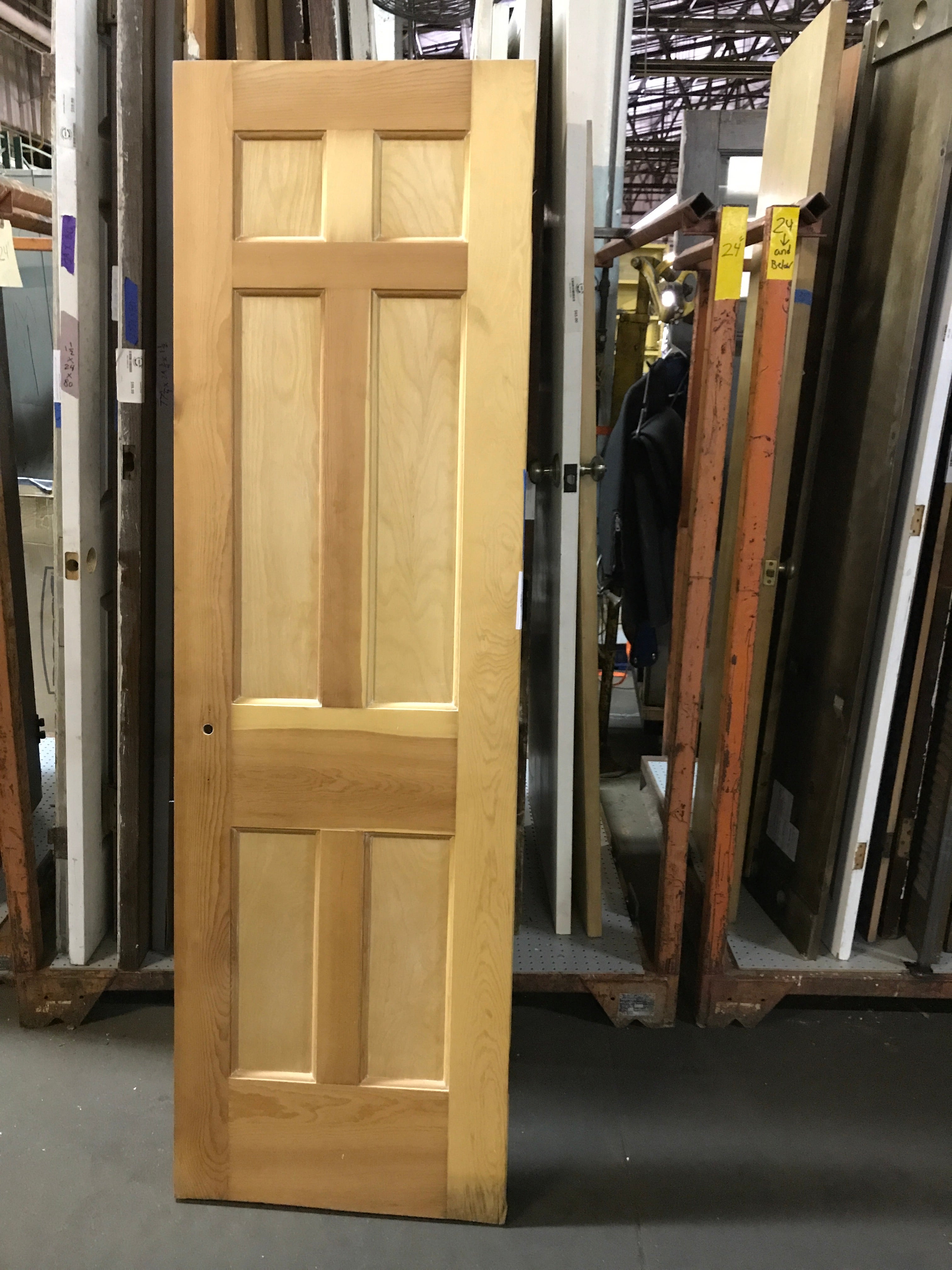 Six Panel Wood Door 23 1/2"