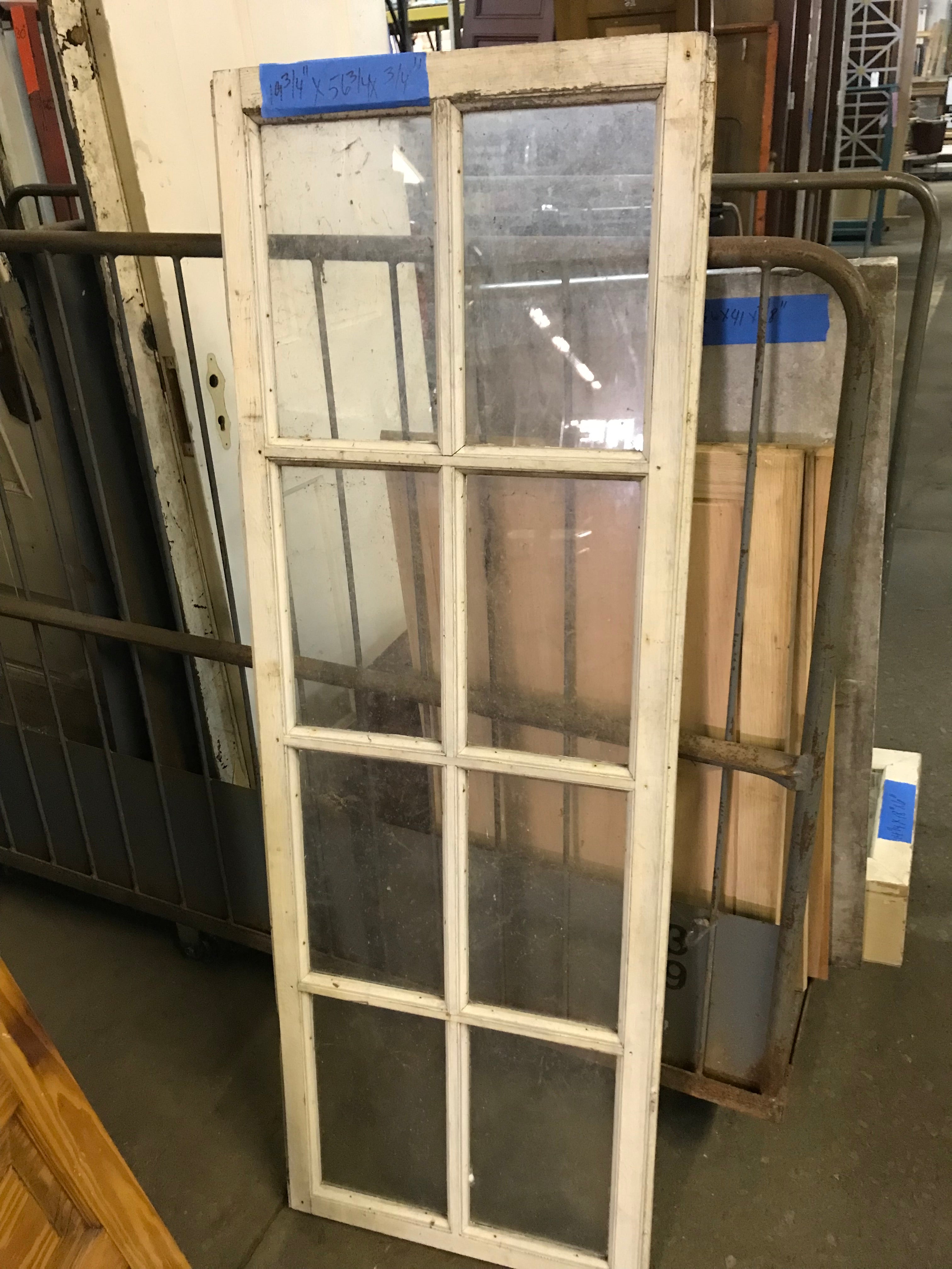 Window 8-Lite Wood Frame 19 3/4" x 56 3/4" x 3/4"