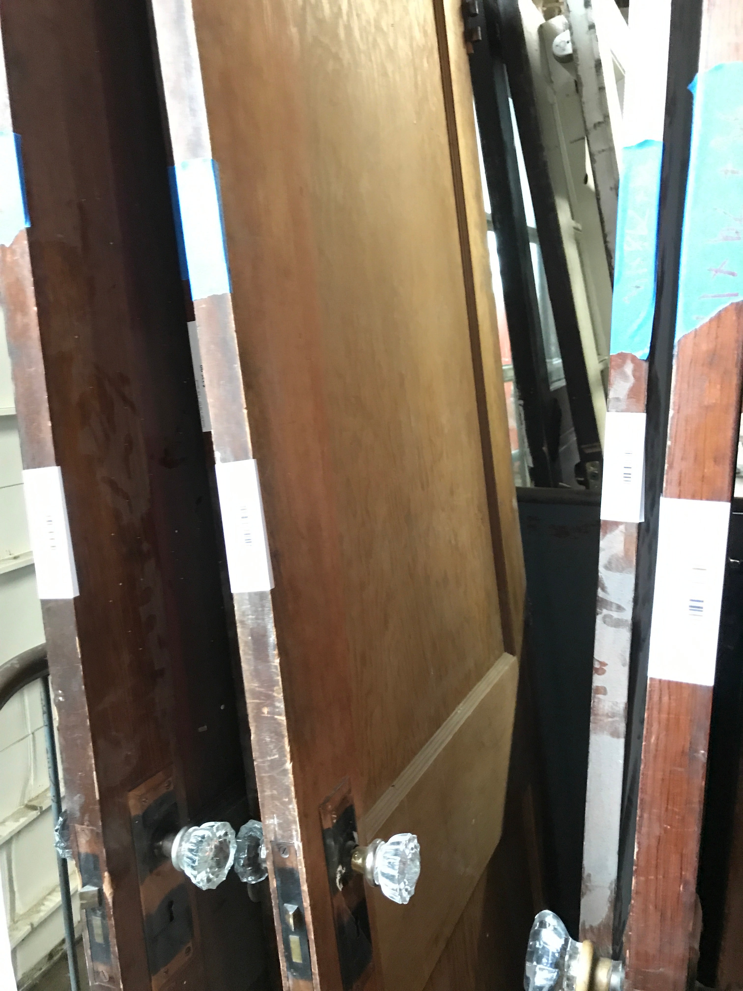 2 Panel Door with 2 Glass Door Knobs