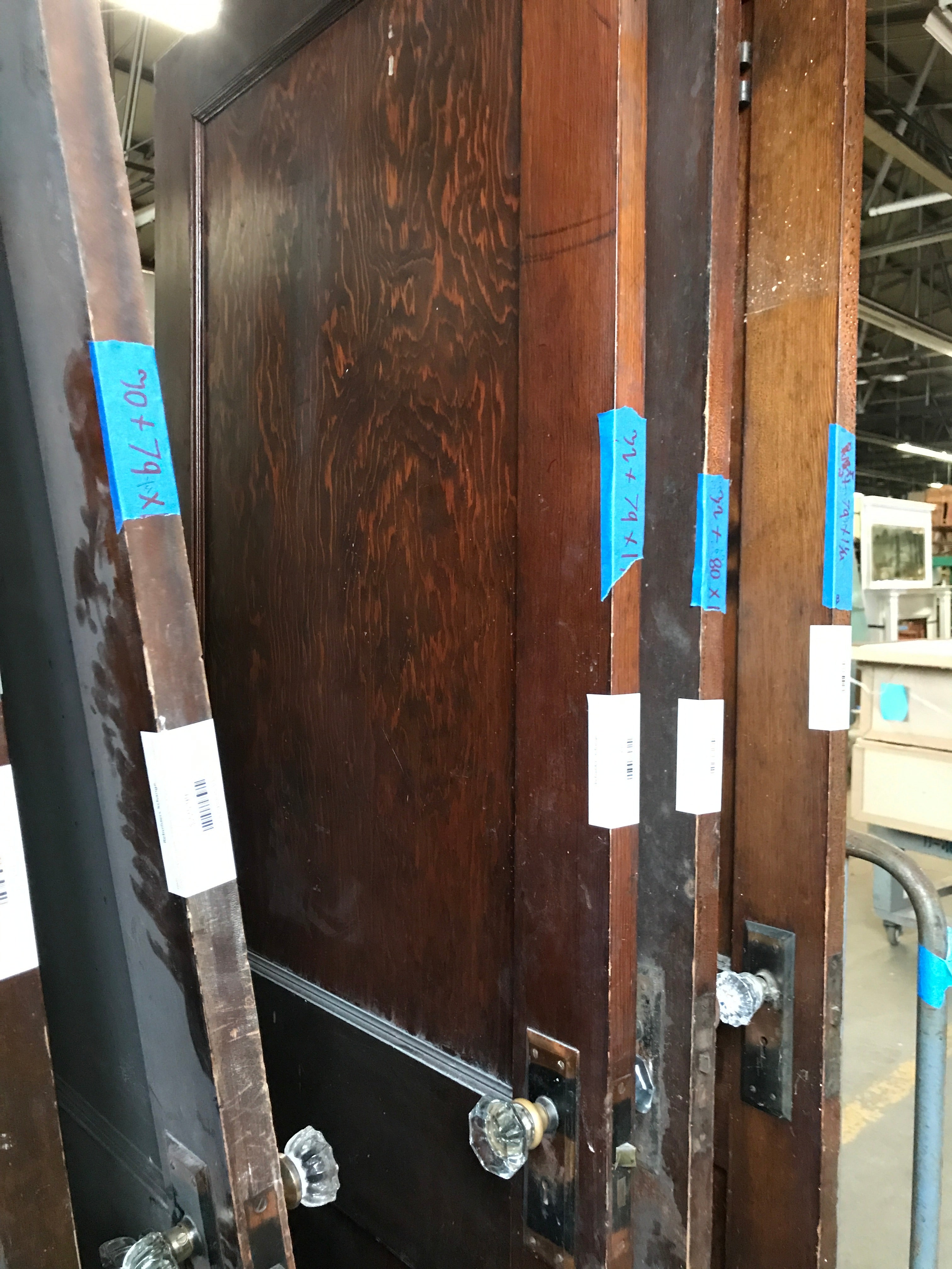 2 Panel Door with 2 Glass Door Knobs