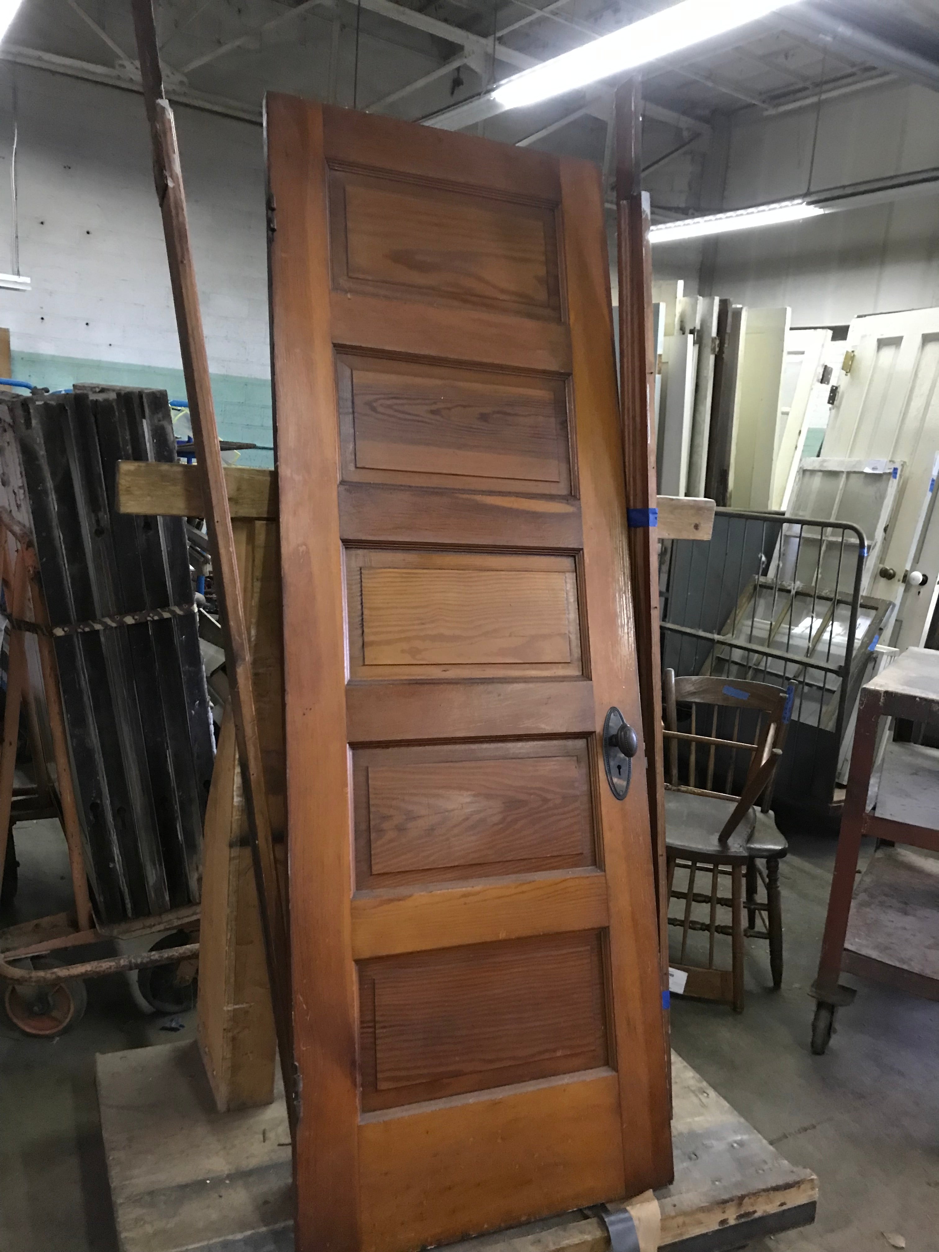 Five Panel Door With Jamb 27 3/4" x 79 1/4" x 1 1/4"