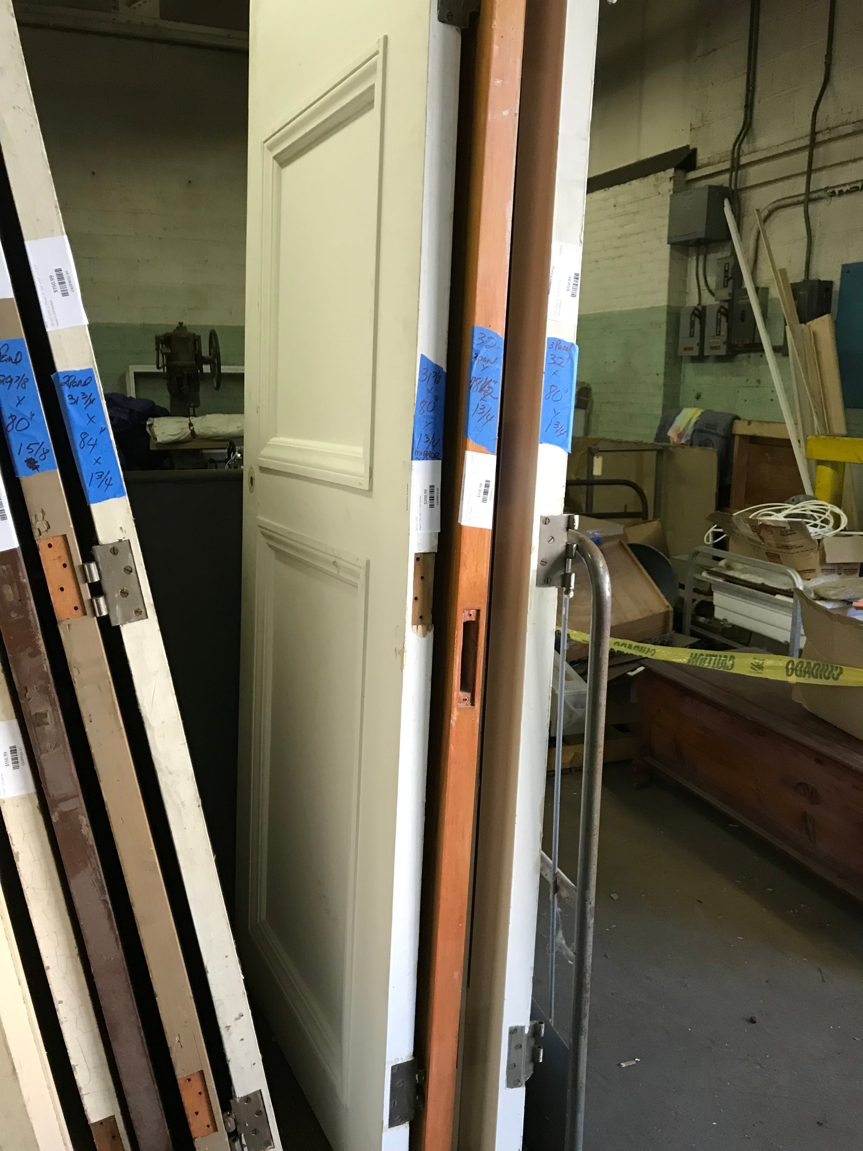 Wood Door 2- Panel Mirrored On one Side  31 7/8" x 80" x 1 3/4"