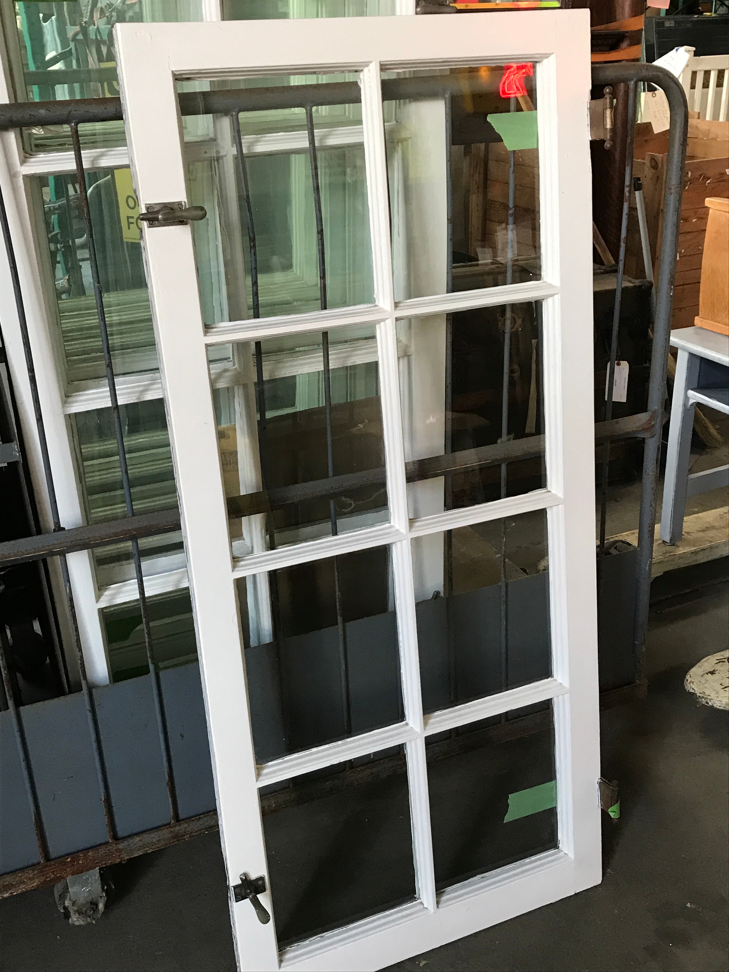 8 Pane Wooden Casement Window w/Hinges & Hardware