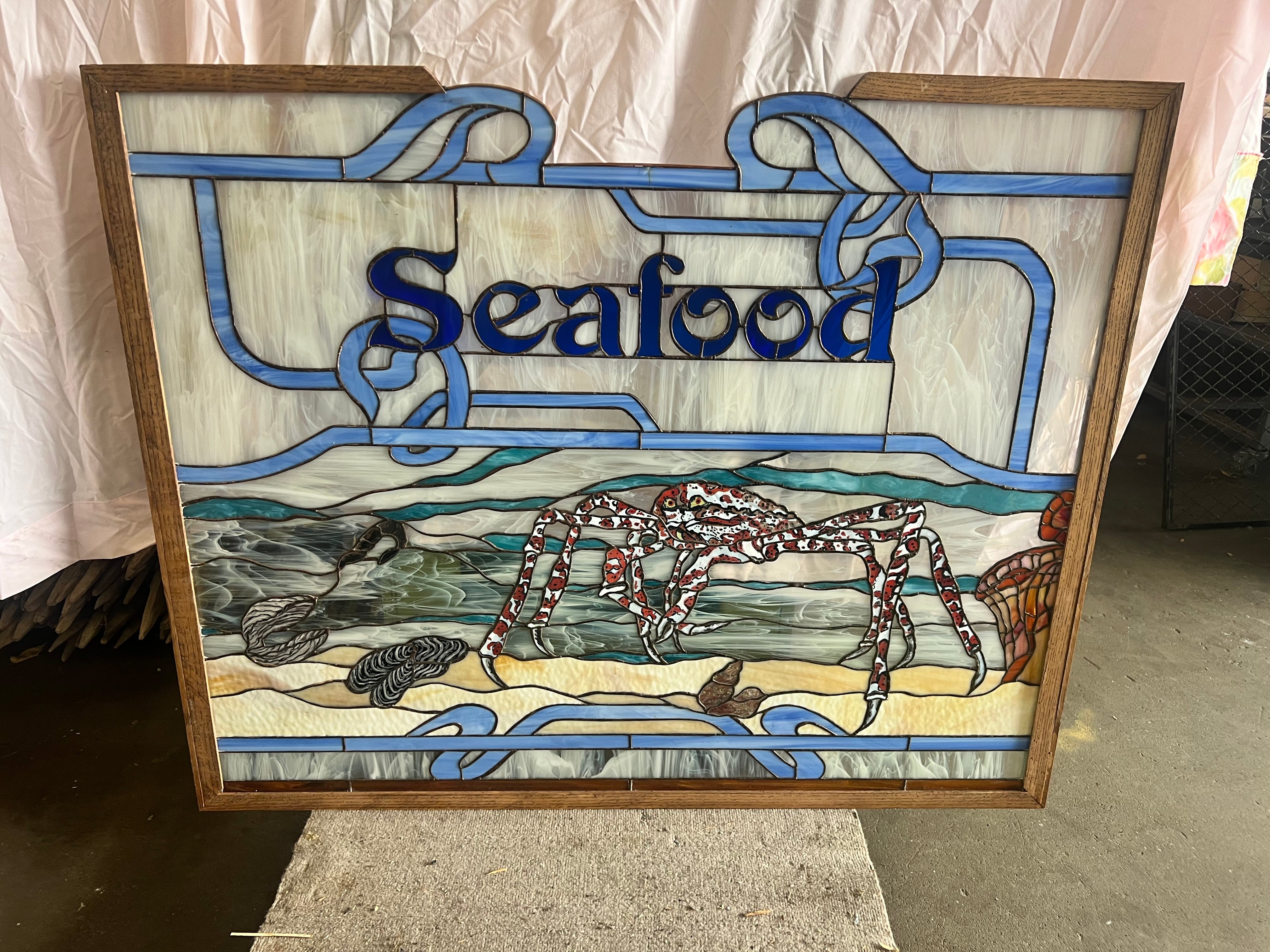 Seafood Stained Glass Window