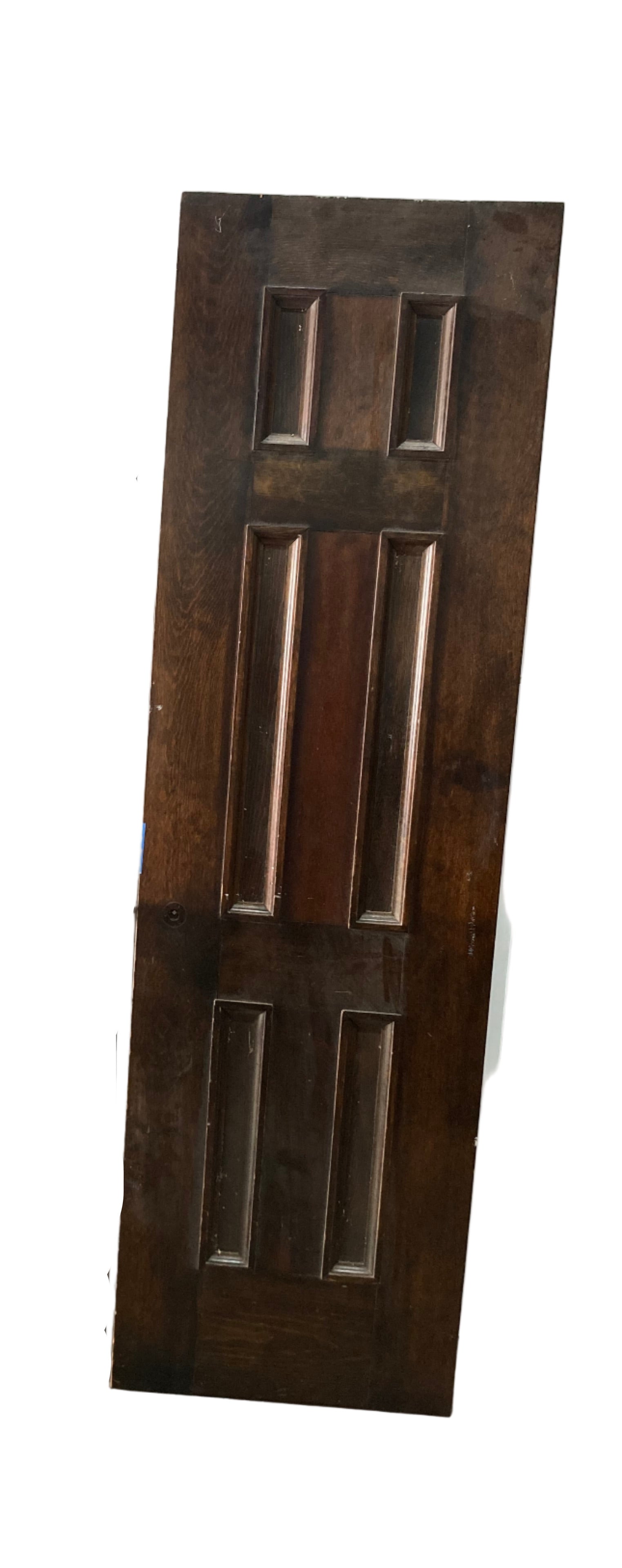 Antique 6-Panel Interior Door – Dark Stained Wood (79 ¾" x 23 ¾")
