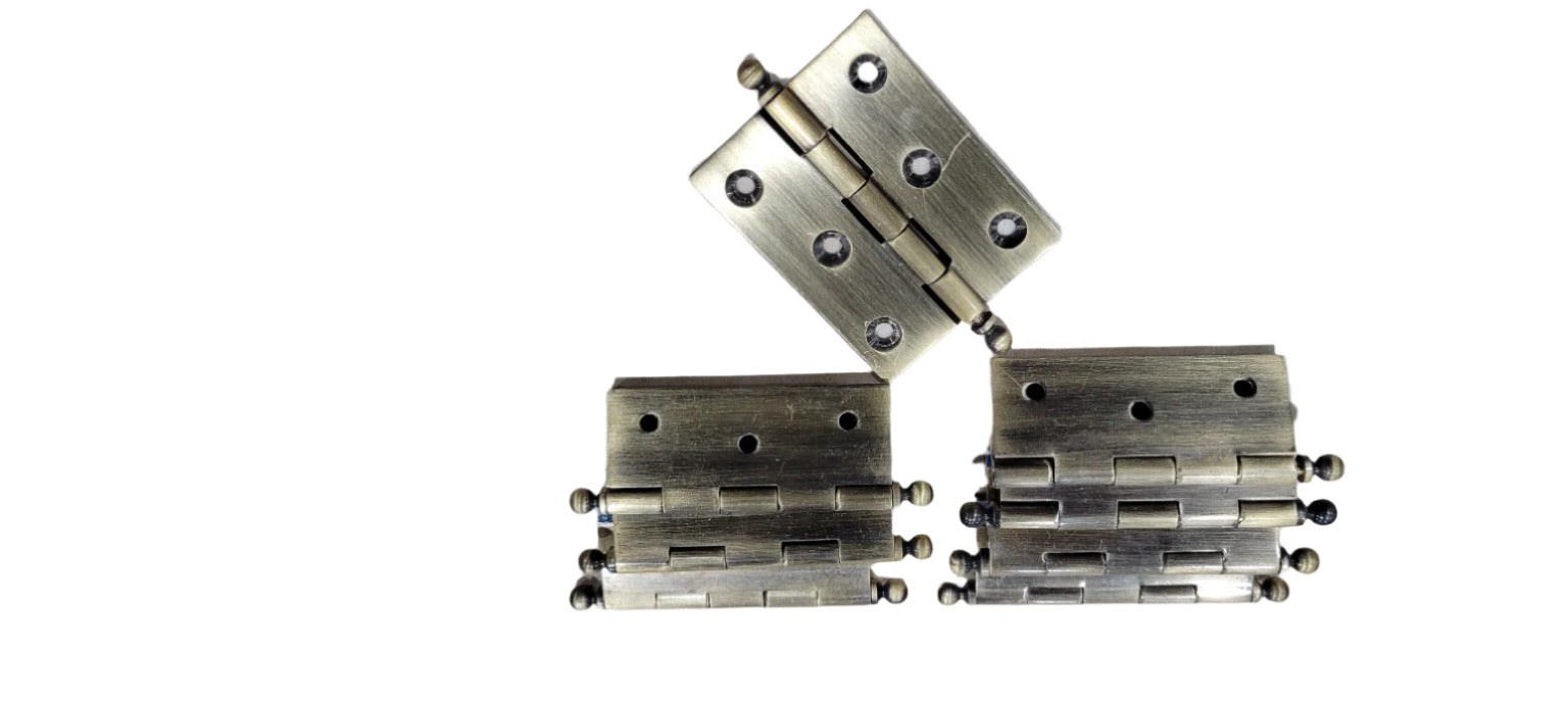 Set of 8 Vintage Brass Hinges