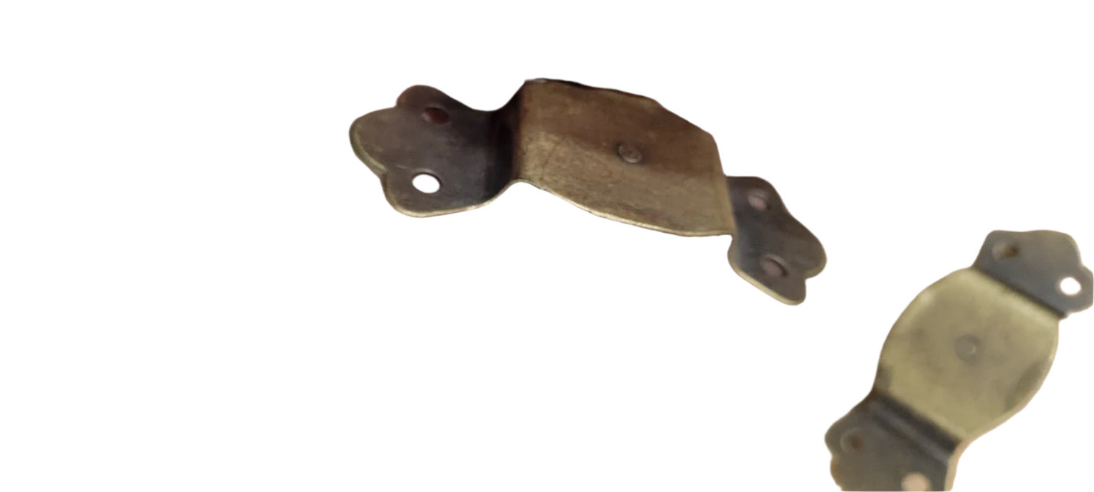 Vintage Brass Leather Hinges (Set of 4)
