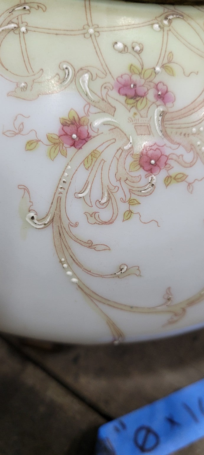 Antique Hand-Painted Gone with the Wind Hurricane Lamp
