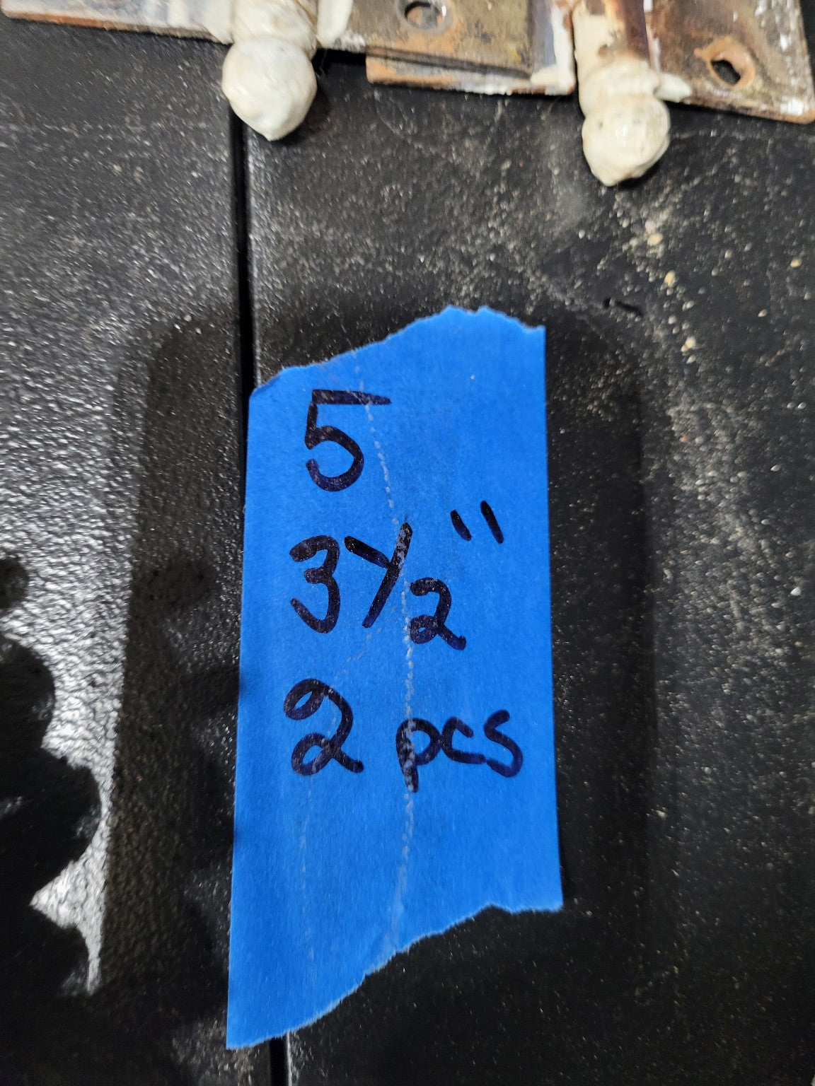 Pair of Antique Painted Steel Door Hinges