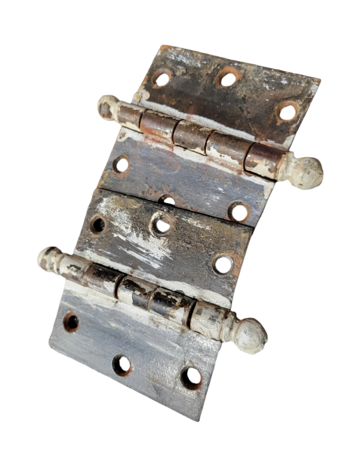 Pair of Antique Painted Steel Door Hinges