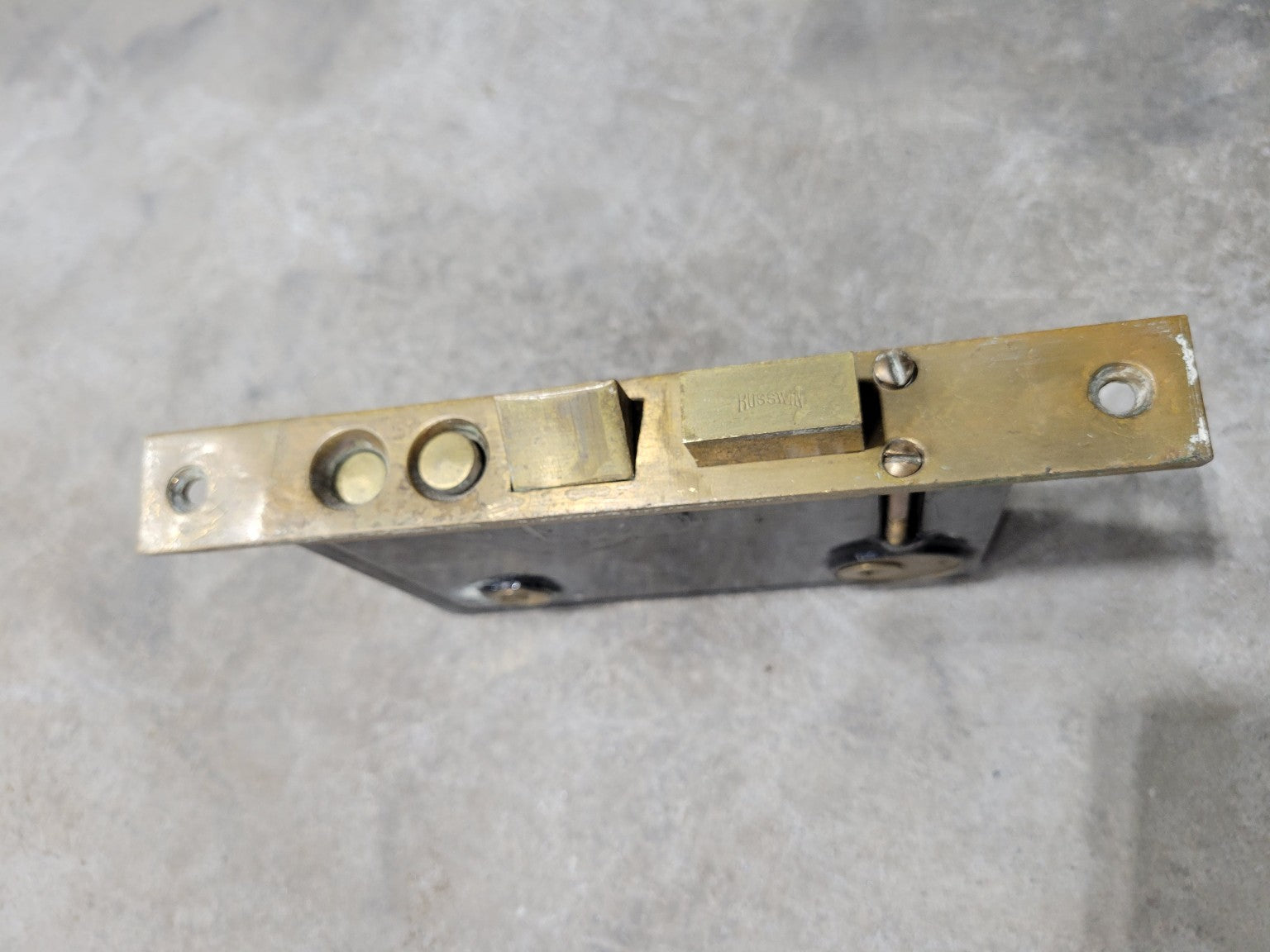 Russwin Mortise Lock Body – Brass & Steel Construction