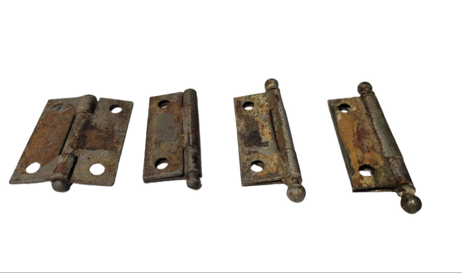 Set of 4 Antique Cabinet Hinges – 1½" W x 2" T