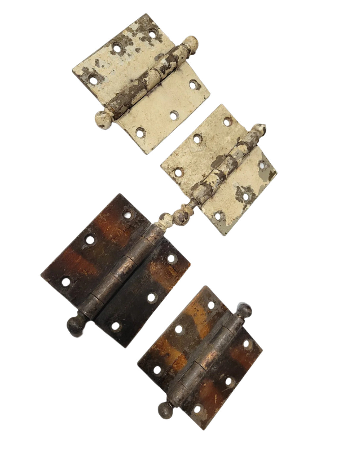 Set of 4 Vintage 3 ½" Butt Hinges with Finials – Salvaged Brass Hardware