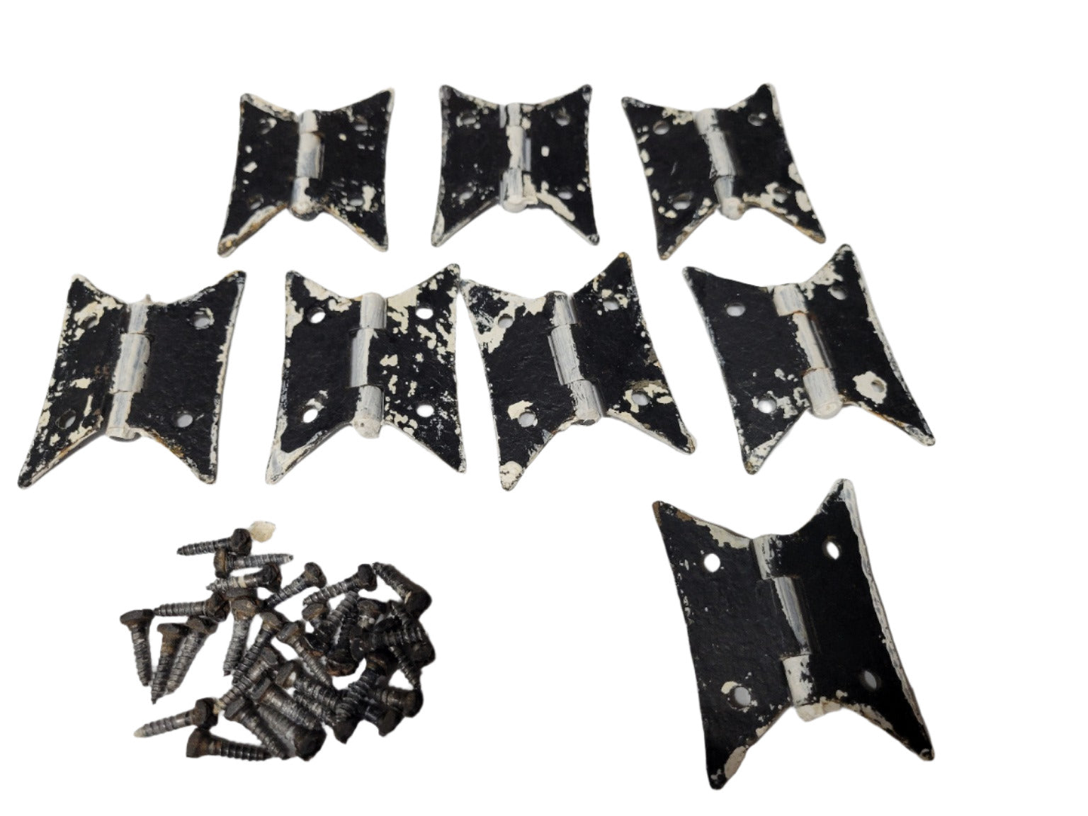 Vintage Offset Cabinet Butterfly Hinges – Set of 8 with Screws