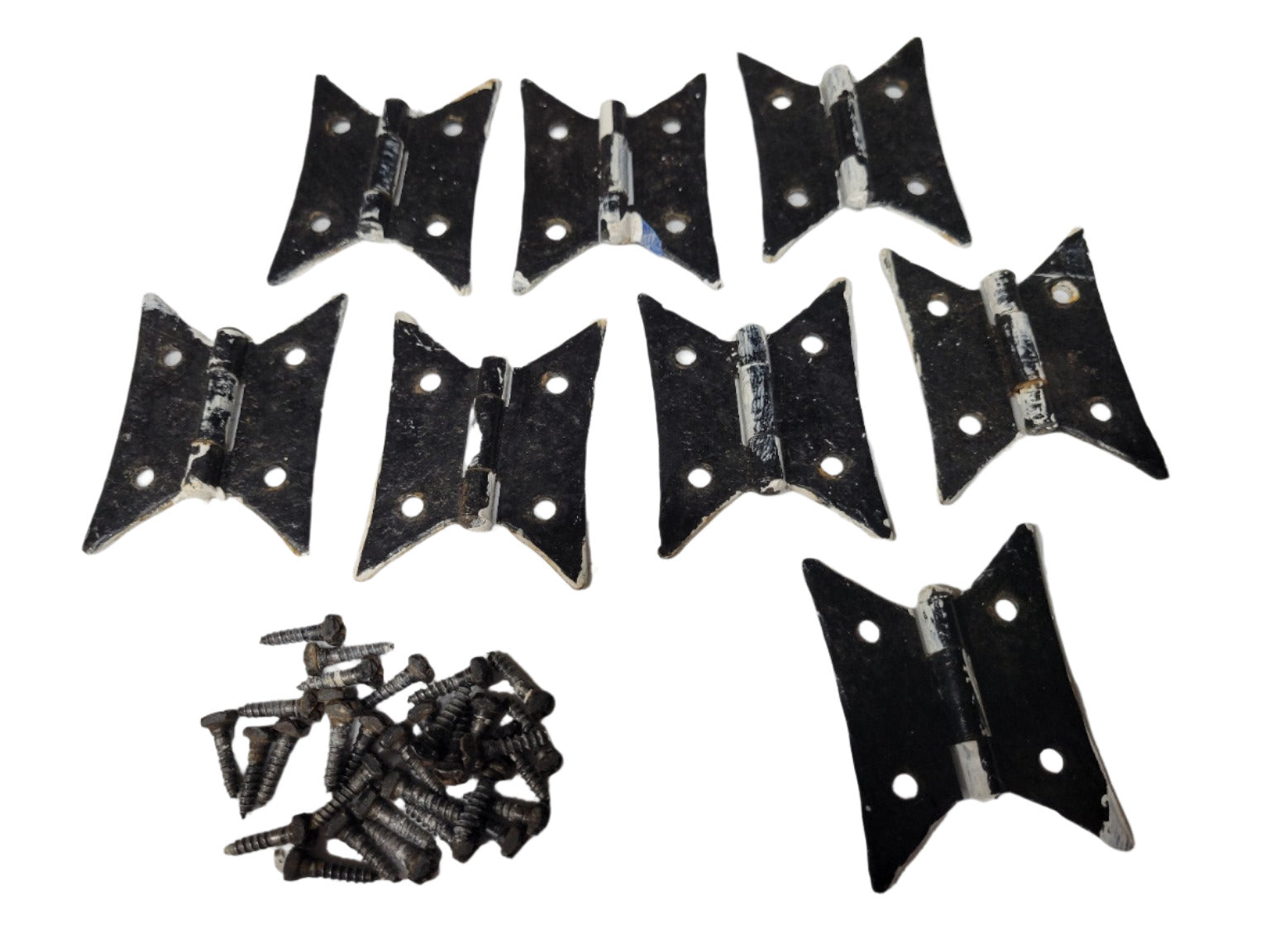 Vintage Offset Cabinet Butterfly Hinges – Set of 8 with Screws