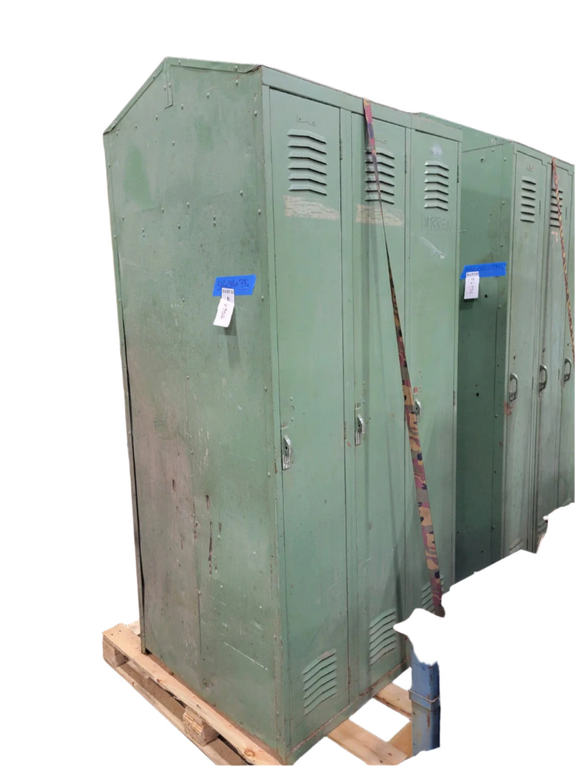Vintage Industrial Green Steel Locker – Triple Unit