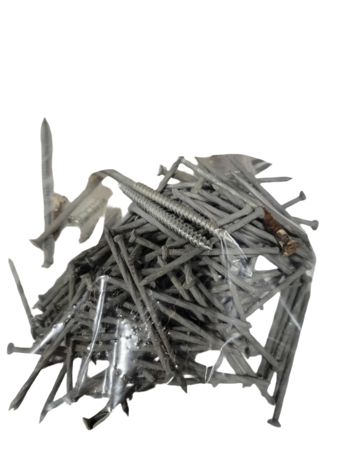 Bag of 4" Galvanized Nails – Mixed Hardware Assortment