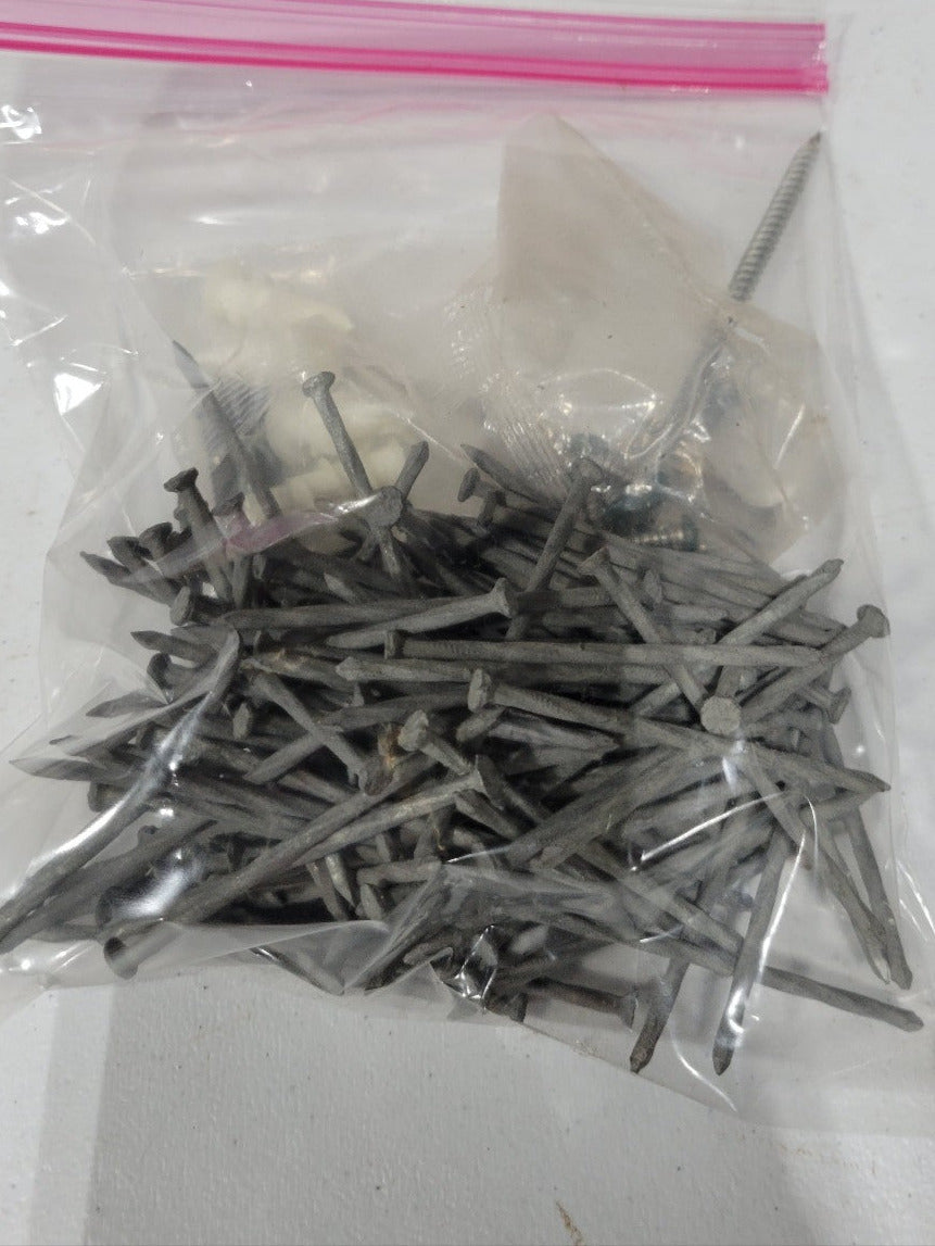 Bag of 4" Galvanized Nails – Mixed Hardware Assortment