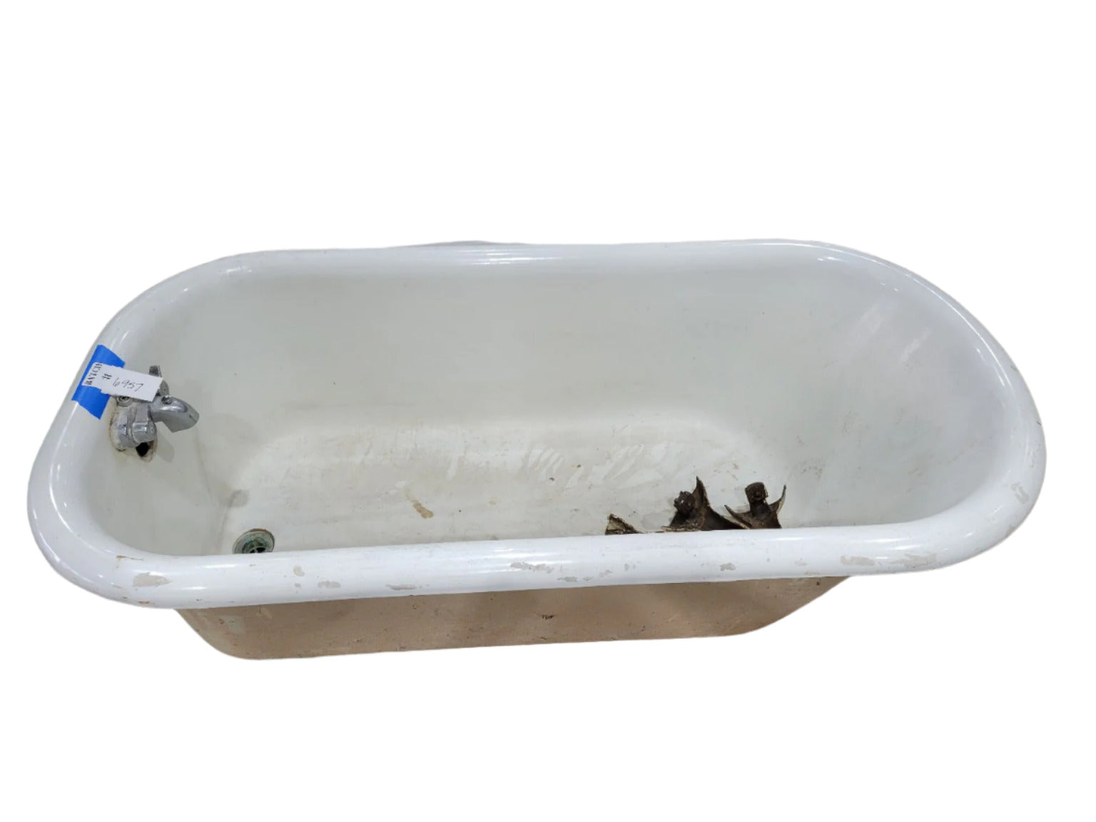 Antique Cast Iron Clawfoot Bathtub – 60" Salvaged Soaking Tub
