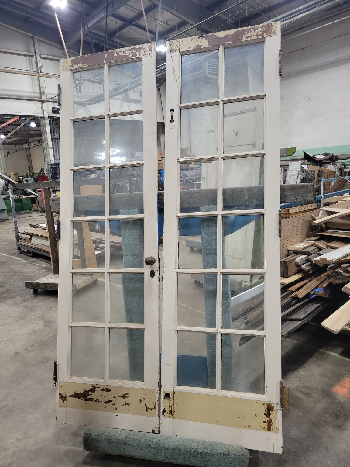 Antique 10-Lite French Door Pair with Mortised Lock – 29" x 83 ½" Each