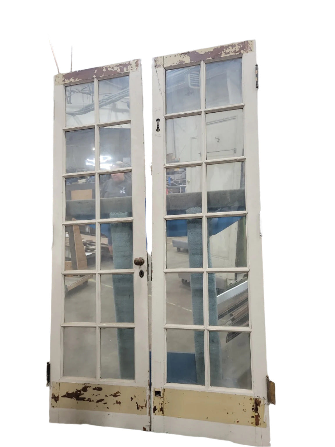 Antique 10-Lite French Door Pair with Mortised Lock – 29" x 83 ½" Each