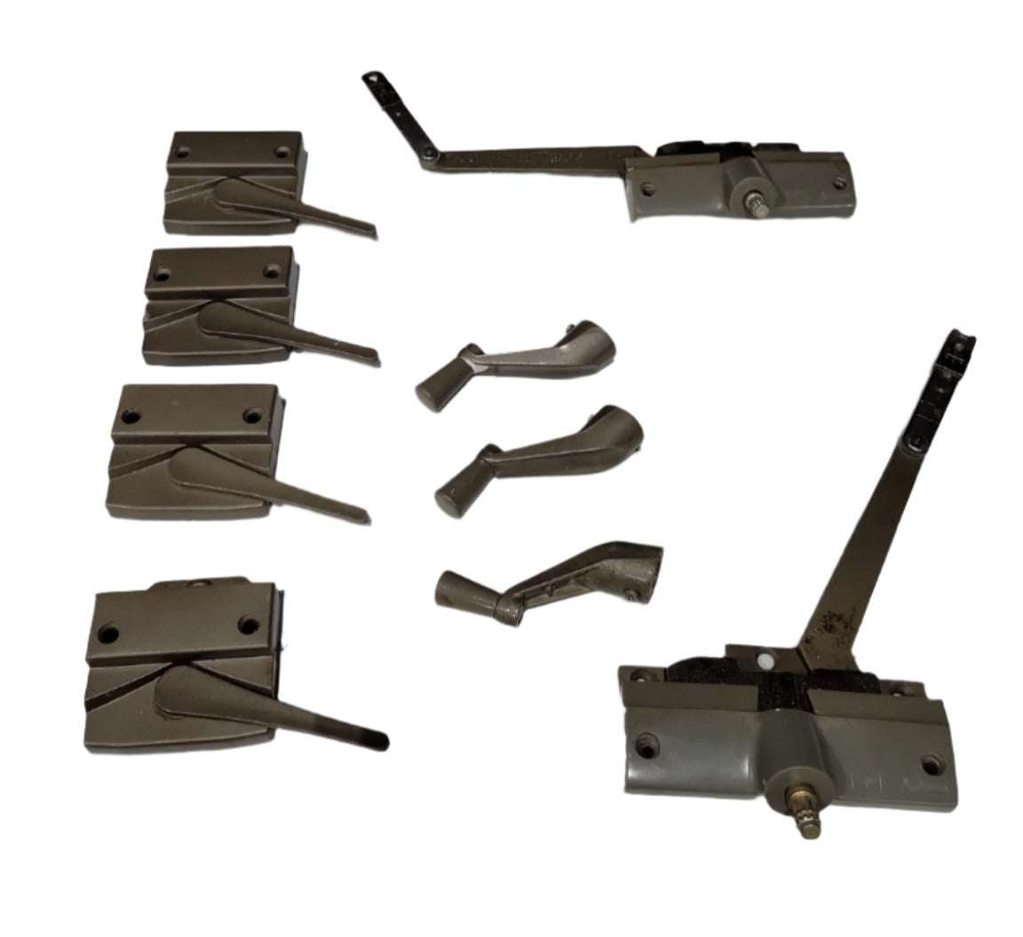 Lot of Andersen Casement Window Hardware – 4 Locks, 3 Crank Handles, 2 Crank Assemblies