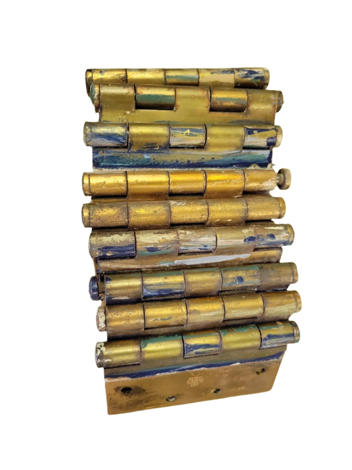 Set of 9 Vintage Brass Door Hinges – 4 ½" x 2 ⅝"