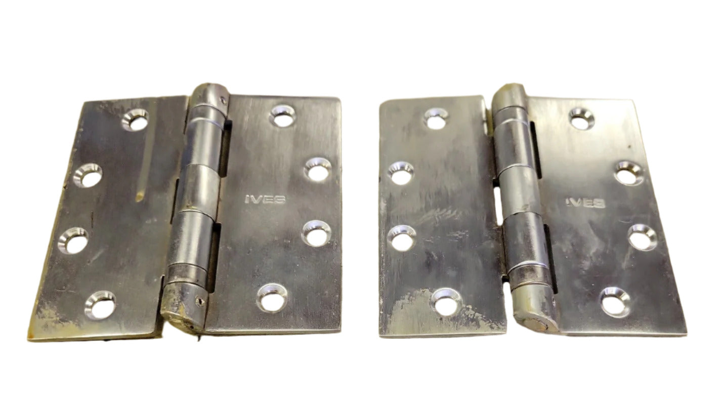 Set of 2 Stainless Steel Door Hinges – Ives 4 ½" x 4 ½"