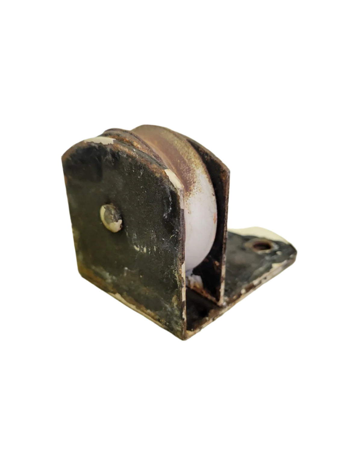 Vintage Industrial Steel Roller Bracket – Wall or Floor Mount