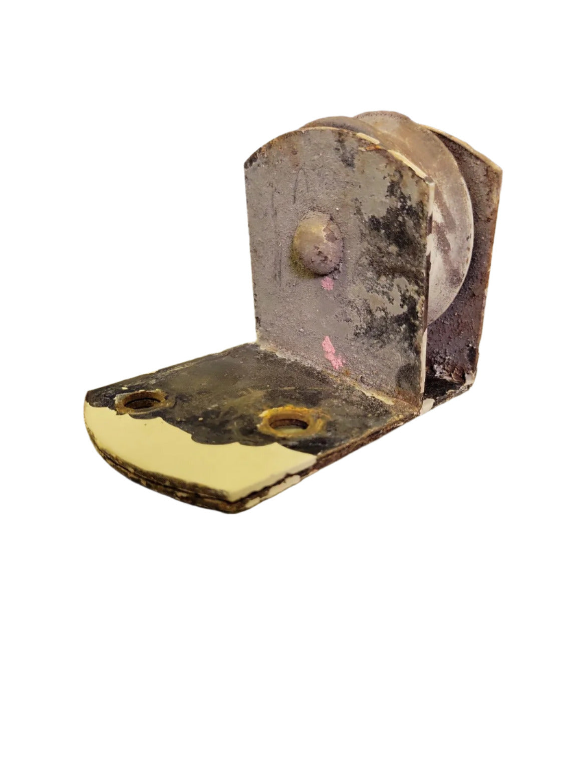 Vintage Industrial Steel Roller Bracket – Wall or Floor Mount