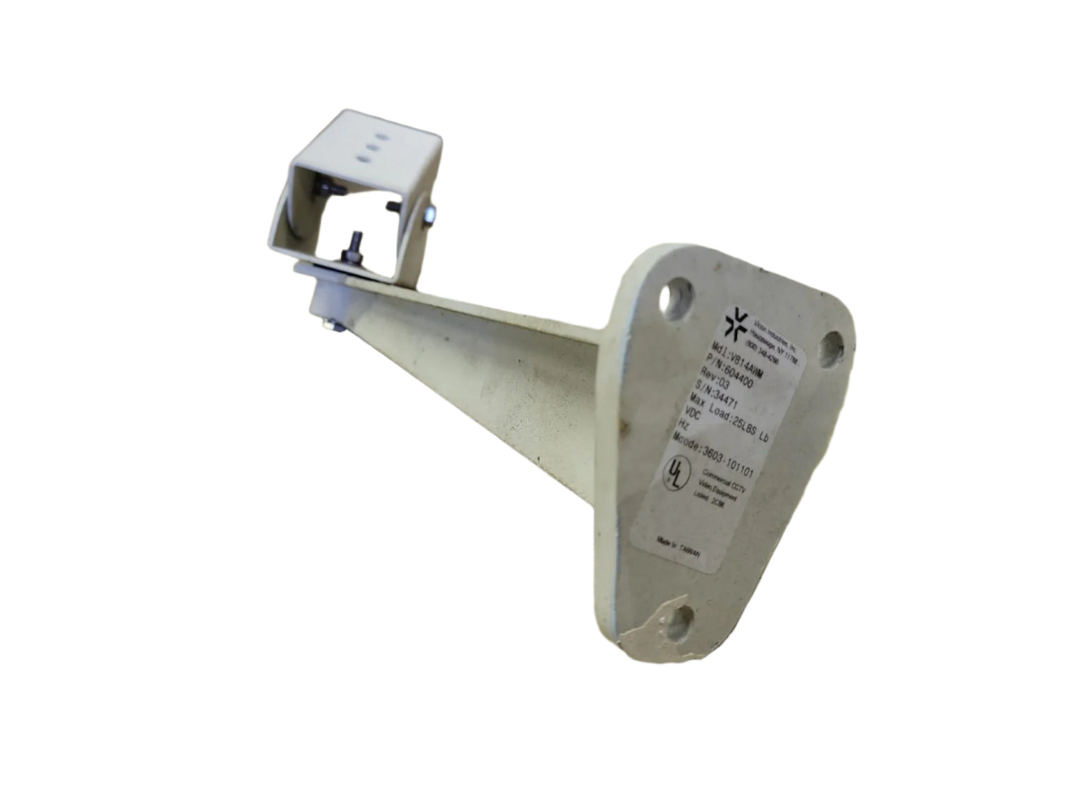 Vicon V8144WM Security Camera Wall Mount Arm – 11 ½" x 3" x 3 ¼"