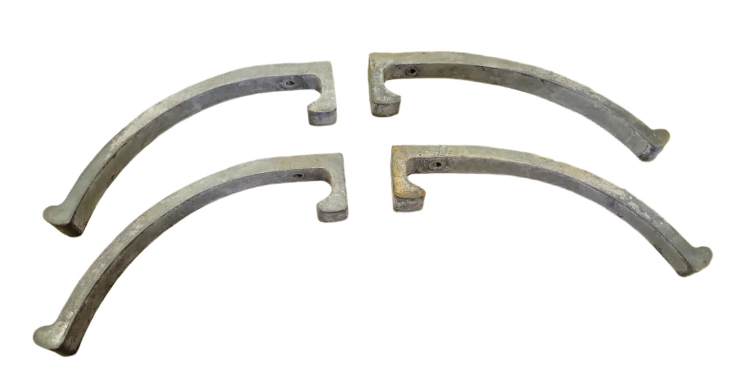 Set of 4 Vintage Curved Aluminum Decorative Brackets – 8 ½" L x ¾" W x 2" H