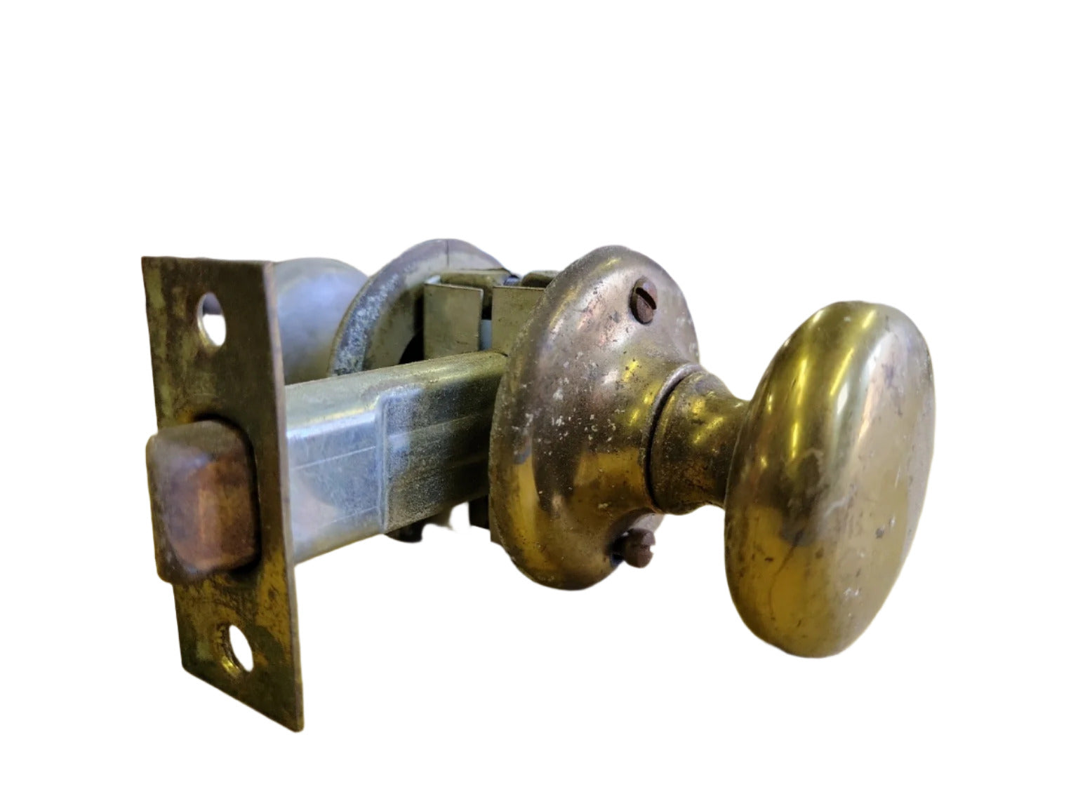 Vintage Brass Door Knob Set – 5 ¼" L x 2" Ø, 3 ½" Backset