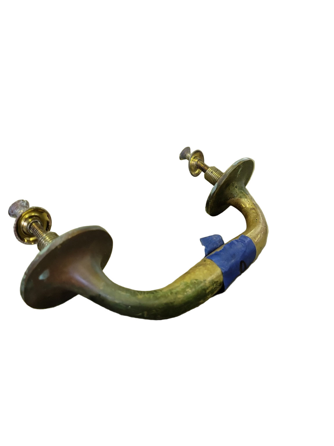 Vintage Brass Offset U-Shaped Door Pull