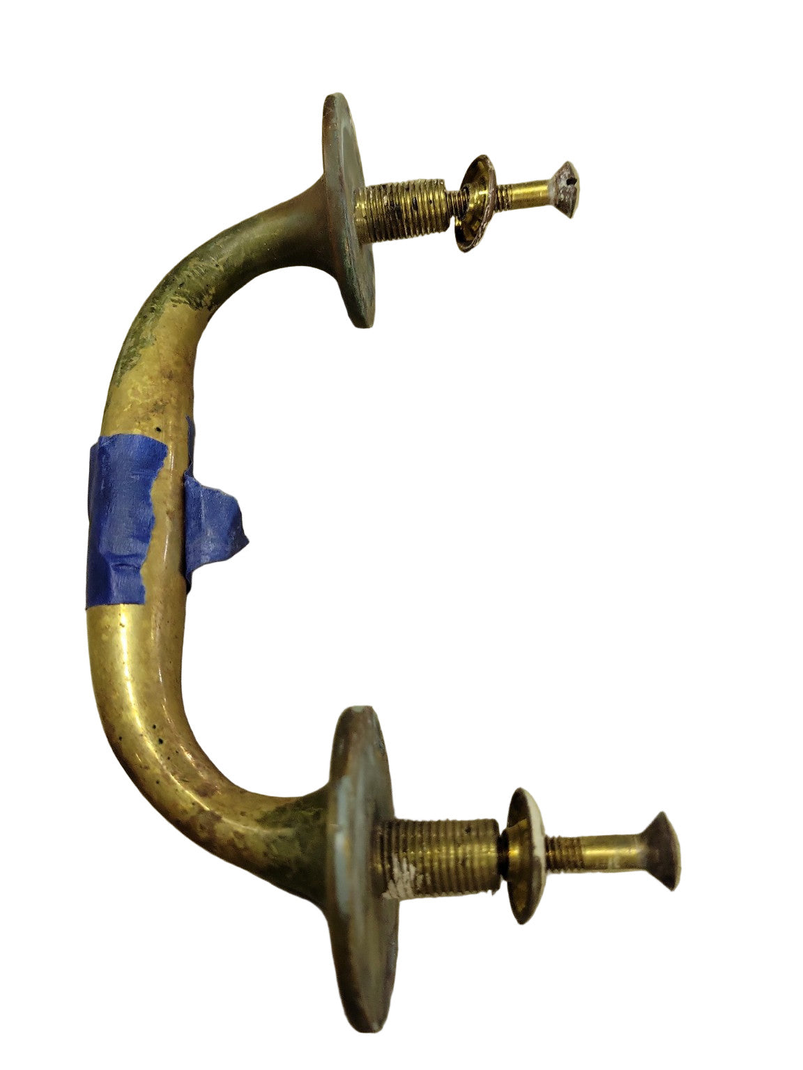 Vintage Brass Offset U-Shaped Door Pull