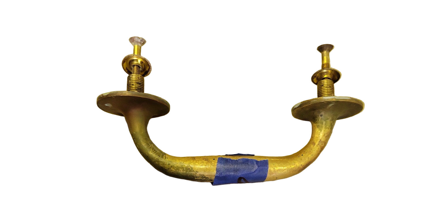 Vintage Brass Offset U-Shaped Door Pull
