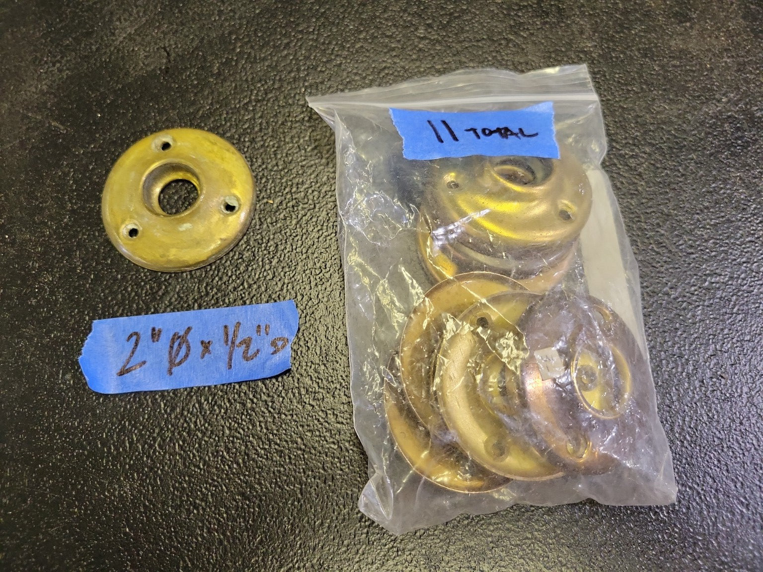 Lot of 11 Vintage Brass Escutcheon Plates