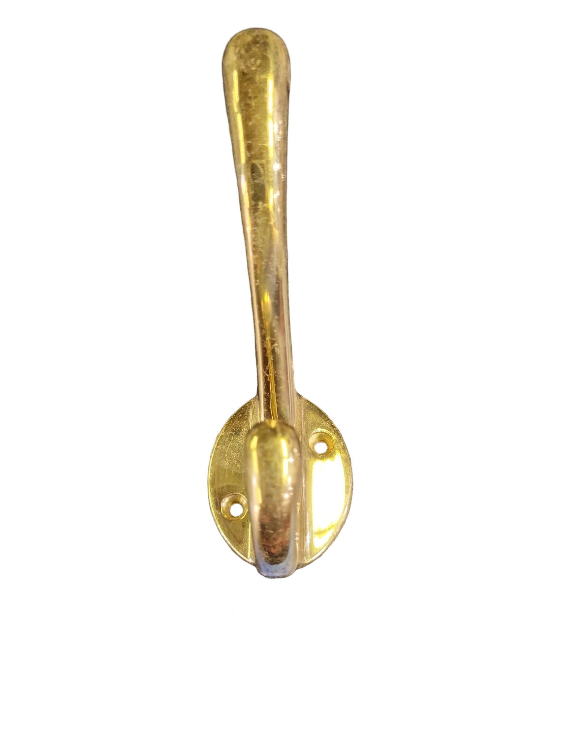 Vintage Solid Brass Coat Hook – 1 1/2" Base × 4" H × 3" D