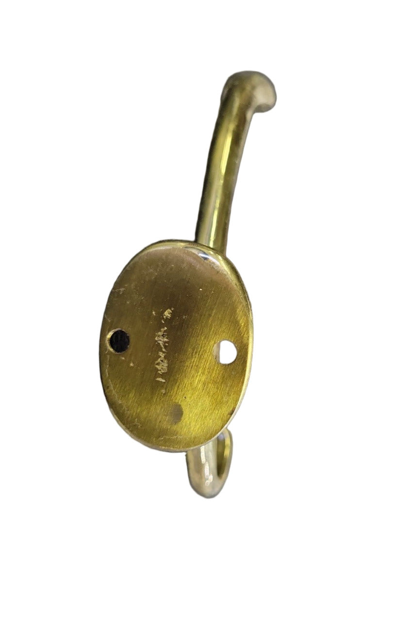 Vintage Solid Brass Wall Hook – Oval Base