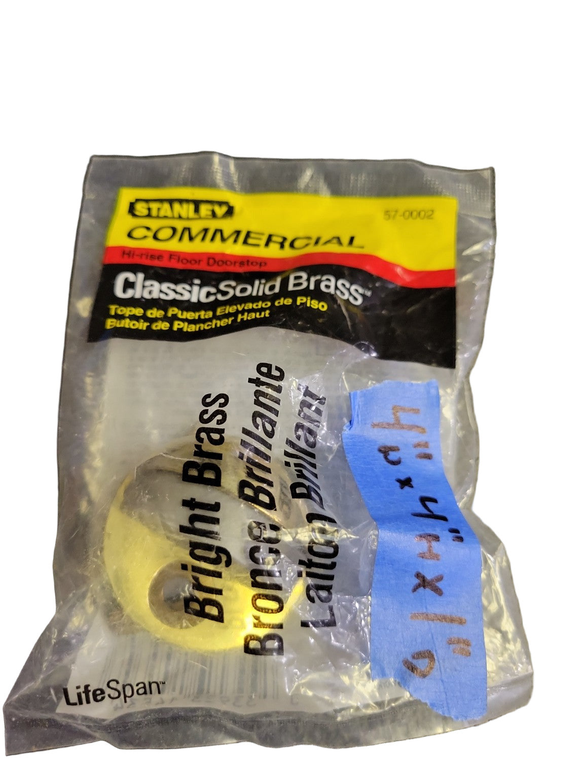 Stanley Commercial Hi-Rise Floor Doorstop – Solid Brass