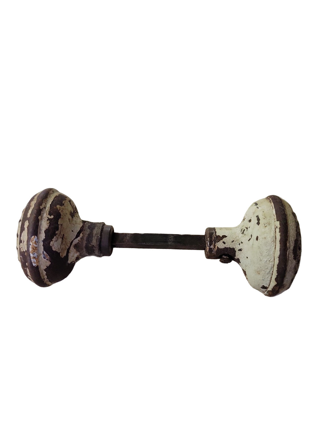 Antique Cast Iron Door Knob Set with Painted Finish – 2 1/4" Diameter x 6"
