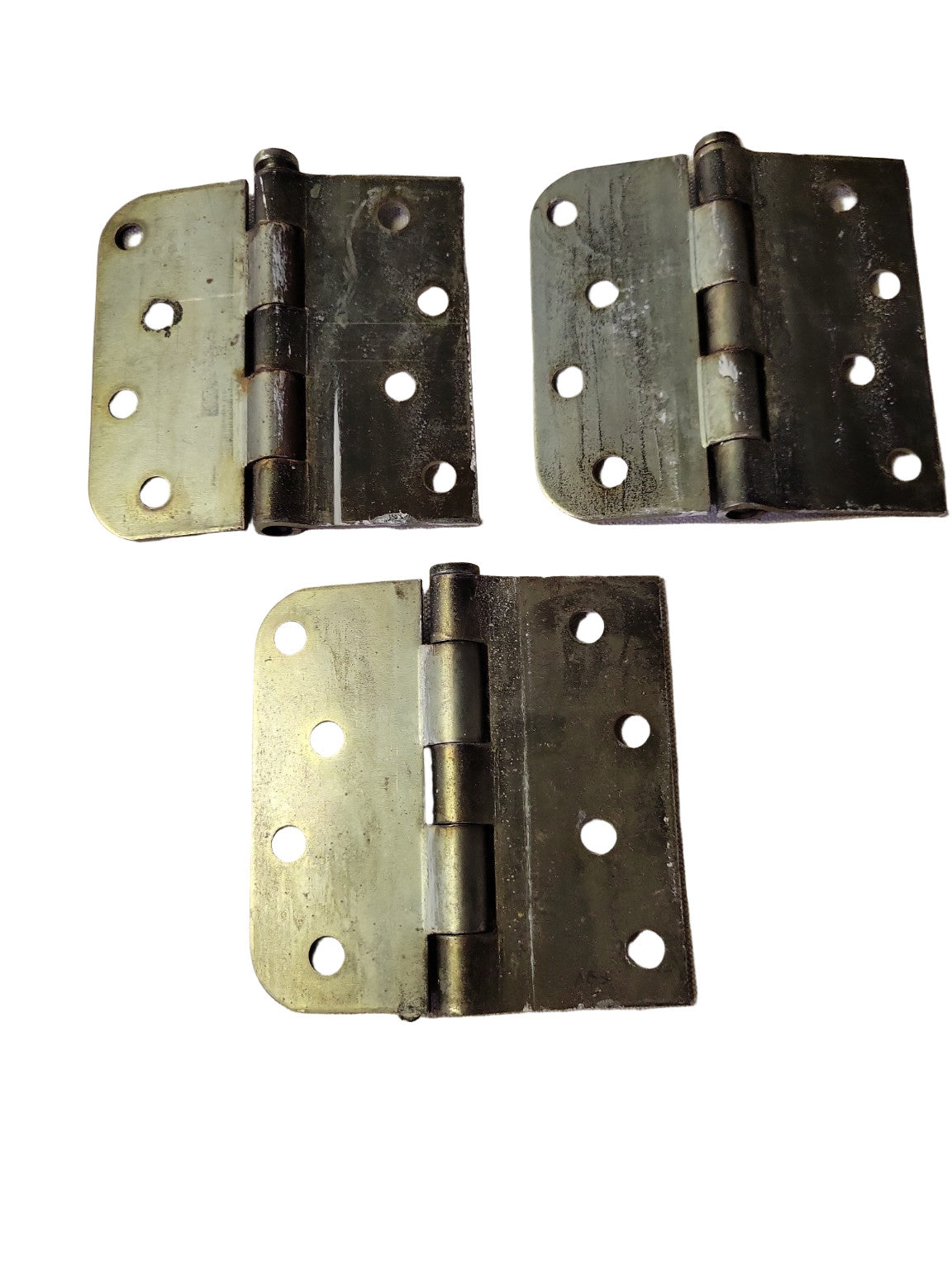 Set of 3 Vintage Brass Door Hinges – 2 1/2" W x 4" L