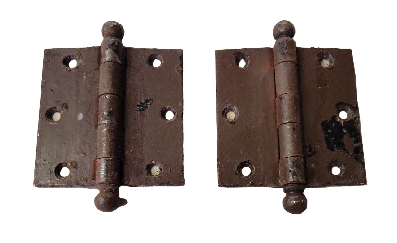 Pair of Vintage Ball-Tip Door Hinges – 2 1/4" W x 4 1/2" L