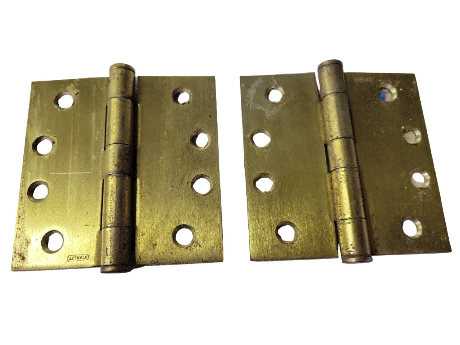 Pair of Vintage Brass Door Hinges – 2 1/4" W x 3" H