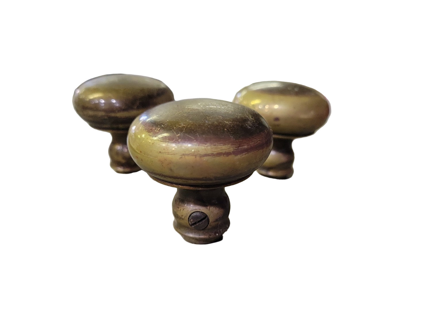 Vintage Brass Door Knobs – 2" Diameter x 2" Depth – Set of 3
